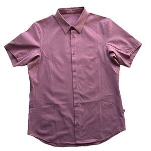 Lululemon Mens Airing Easy Short Sleeve Collared Lightweight Shirt Golf Preppy